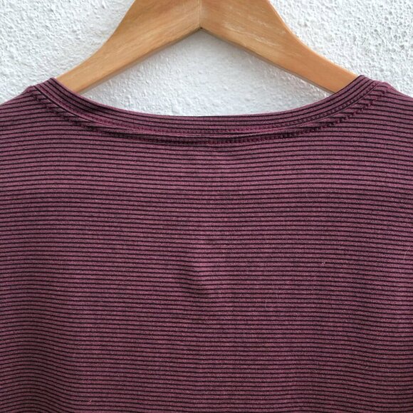 01.ALGO V-Neck Short Sleeves Striped T-Shirt Size XL - Picture 4 of 8